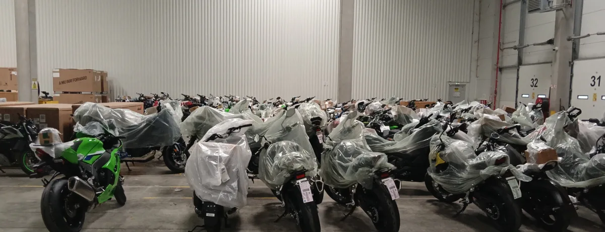 Motos protégées avant expédition